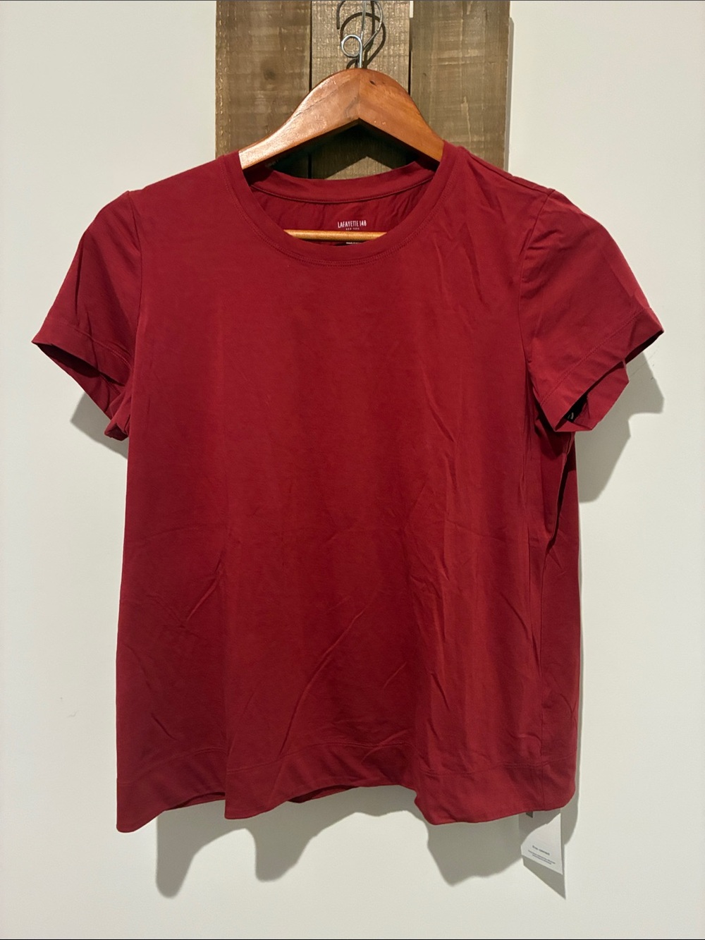 Lafayette 148 New York Short Sleeve Tee in Burgundy